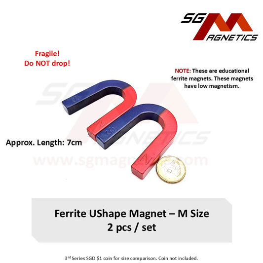 L70mm M U-Shape - Educational Magnets - Ferrite U-Shape Magnet - 2pcs