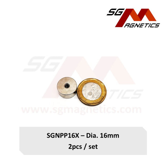 Improved 16mm Neodymium Deep Pot Magnet - SGNPP16X - 1pc