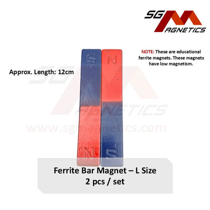 L120mm L Bar - Educational Magnets - Ferrite Bar Magnet - 2pcs