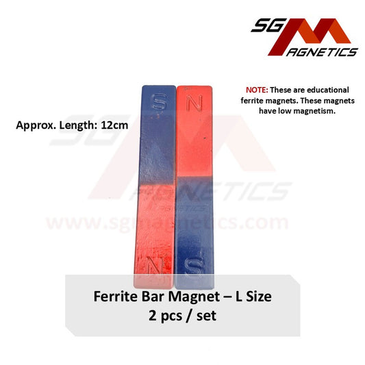 L120mm L Bar - Educational Magnets - Ferrite Bar Magnet - 2pcs
