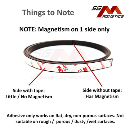 20mm Neo Flexible Magnetic Strip Roll, T2mm Ver. P with 3M adhesive tape 0.5m